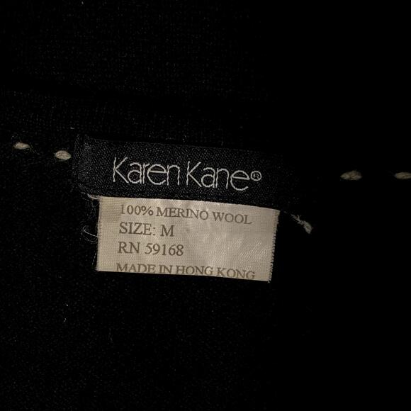 Karen Kane Merino Wool Gothic Emo Coquette Fitted GrungeCardigan Sweater- READ - Picture 15 of 15